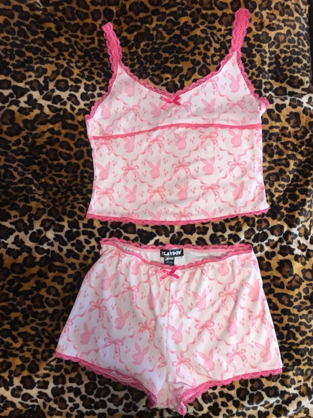 Urban Planet x Playboy Soft Ribbed Tank & Short 2 Piece Pajama Set